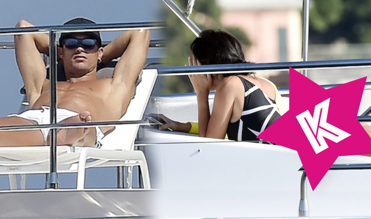 Cristiano Ronaldo z narzeczoną przyłapany na jachcie. Georgina Rodriguez bez makijażu i stroju kąpielowym