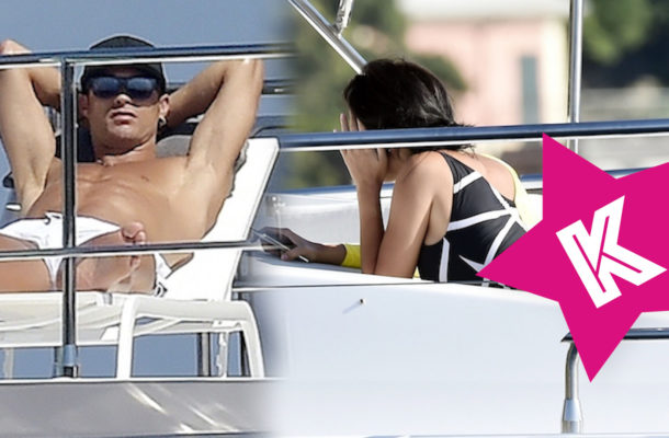 Cristiano Ronaldo z narzeczoną przyłapany na jachcie. Georgina Rodriguez bez makijażu i stroju kąpielowym